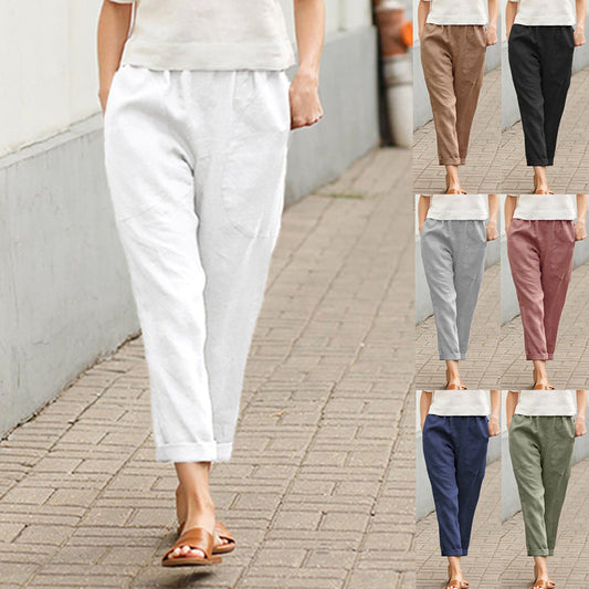 🔥acquista 2 spedizione gratuita🔥Linen-cotton women's large size loose pants