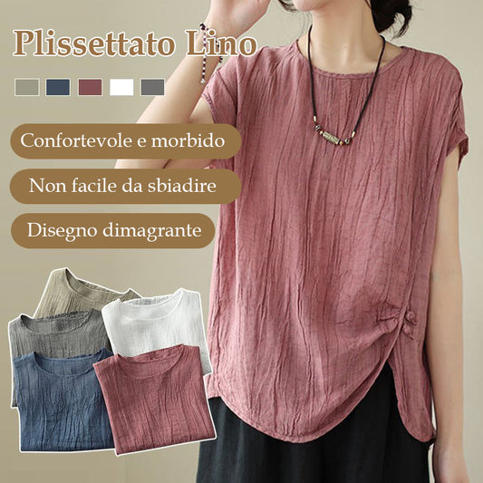 Plissettato Bluse In Lino