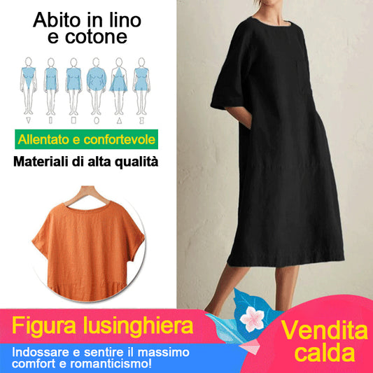 Abito in lino e cotone in stile giapponese