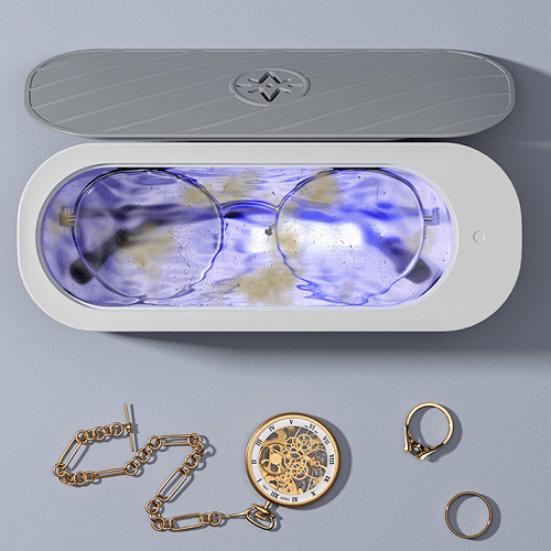 🔥Nuevos productos de gran venta🔥Limpiador ultrasónico de joyas portátil apto para todo tipo de joyas y anteojos💎