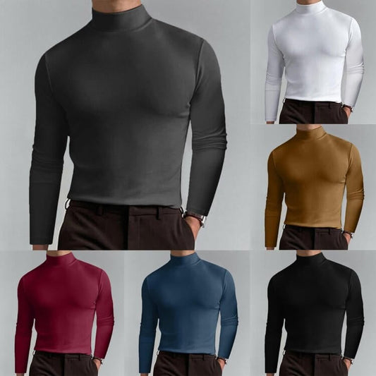 🔥¡60% de descuento! Camiseta de cuello alto Ultimate Comfort para hombre: elástica, transpirable y ajustada, ideal para el gimnasio y uso diario.