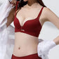 Sujetador push-up sin costuras ni aros de color liso para mujer con soporte moldeador