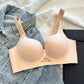 Sujetador push-up sin costuras ni aros de color liso para mujer con soporte moldeador