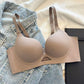 Sujetador push-up sin costuras ni aros de color liso para mujer con soporte moldeador