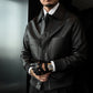 Chaqueta clásica de piel sintética para hombre